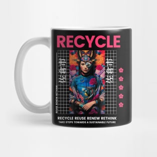 Recycle reuse renew rethink for a sustainable future Mug